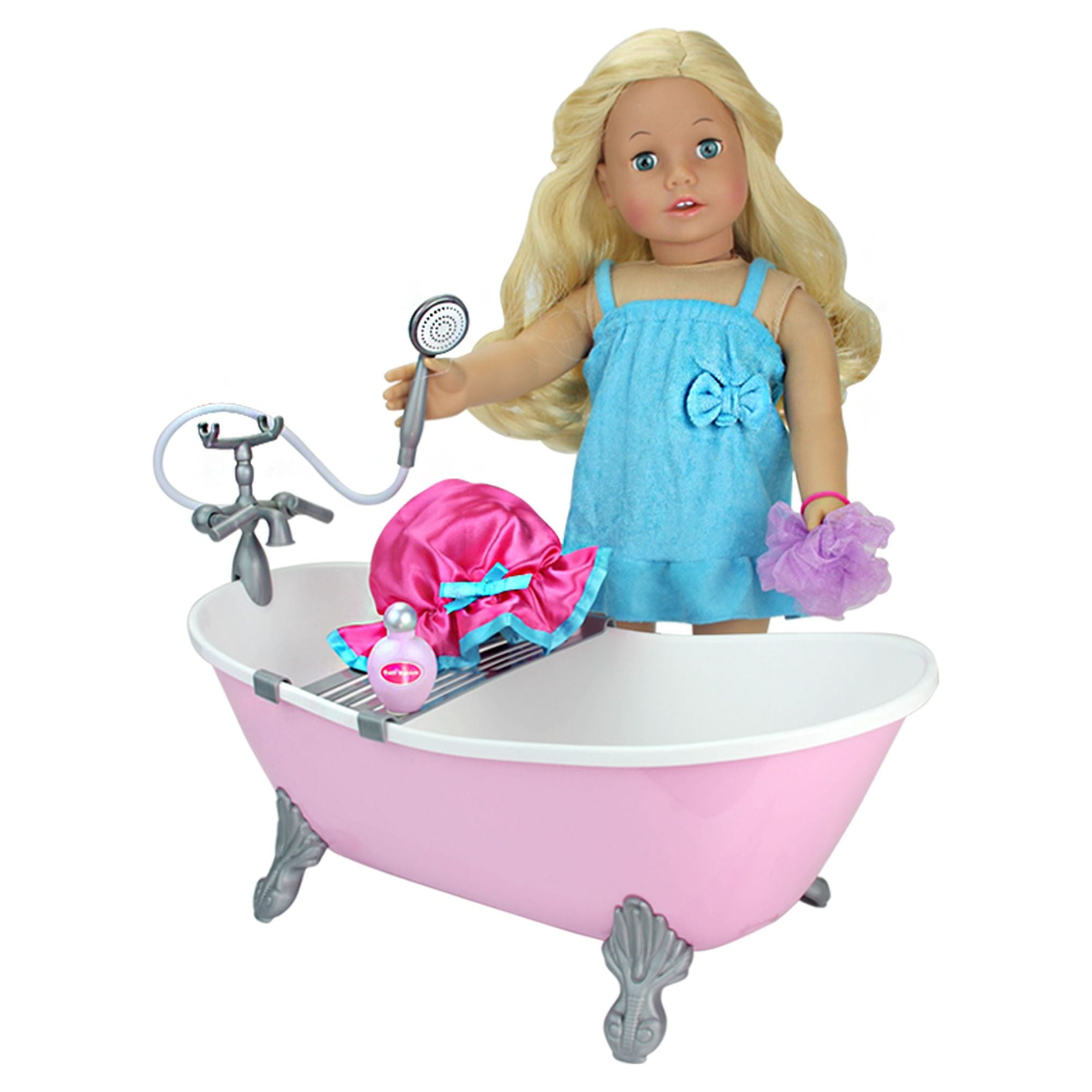 Sophia s Pink Bathtub and Shower Accessories Set for 18