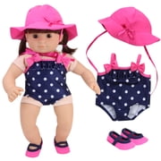 Sophia s Polka Dot Bathing Suit Set for 15 Dolls, Navy/Pink