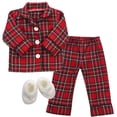 thumbnail image 1 of Sophia's Red Flannel Pajamas and Slippers Set for 18" Dolls, 1 of 5