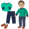 thumbnail image 1 of Sophia's Shirt, Jeans, and Penny Loafers Matching Set for 18" Boy Dolls, 1 of 6