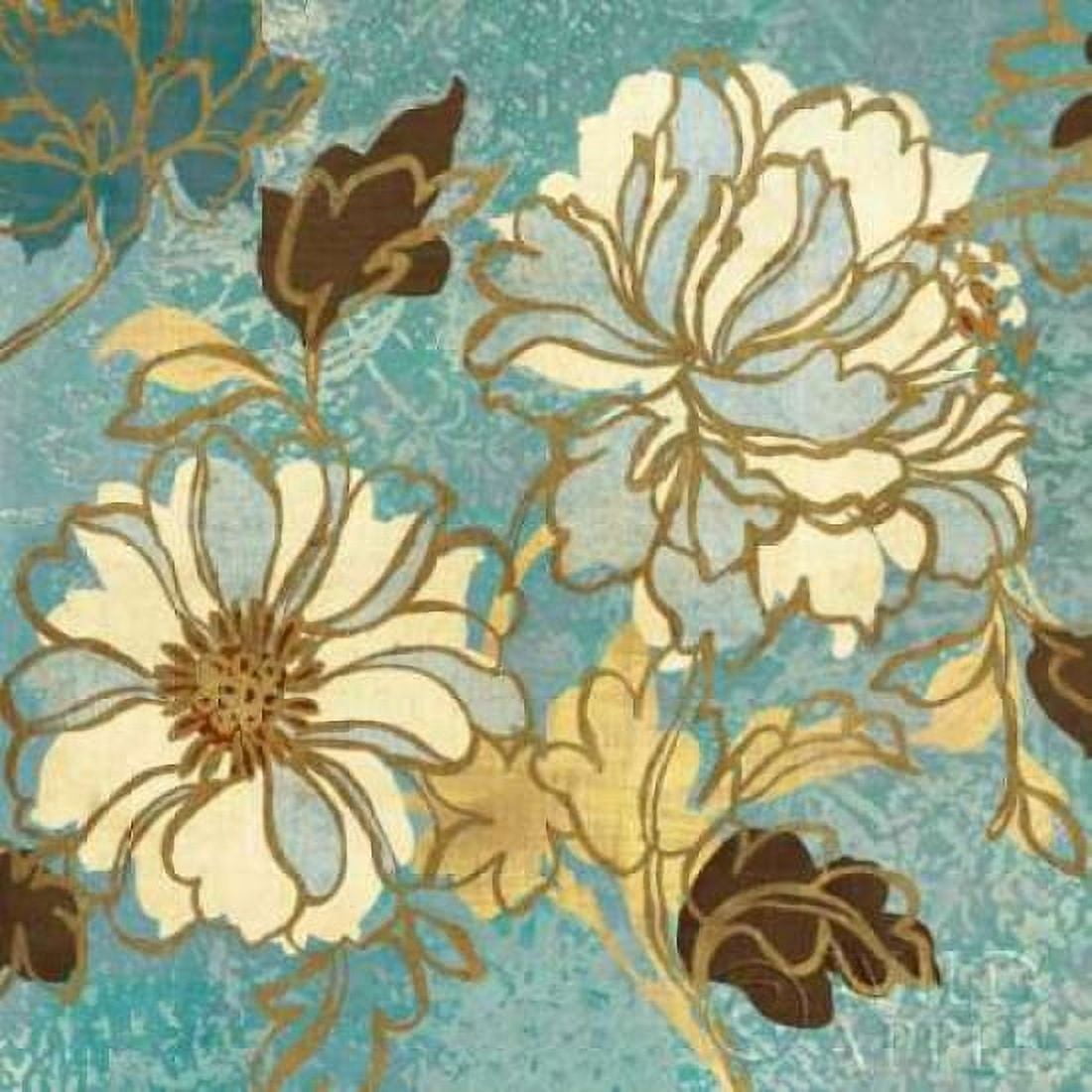 Sophias Flowers I Blue Canvas Art - Wild Apple Portfolio (24 x 24)
