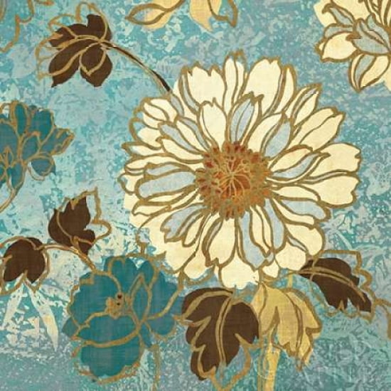Sophias Flowers II Blue Canvas Art - Wild Apple Portfolio (24 x 24)