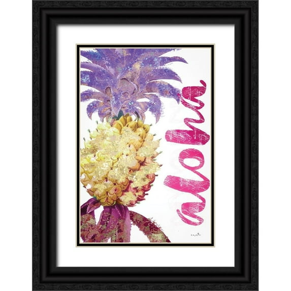 Sophie 6 11x14 Black Ornate Wood Framed with Double Matting Museum Art Print Titled - Aloha I