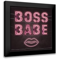 Sophie 6 12x12 Black Modern Framed Museum Art Print Titled - Neon Boss Babe