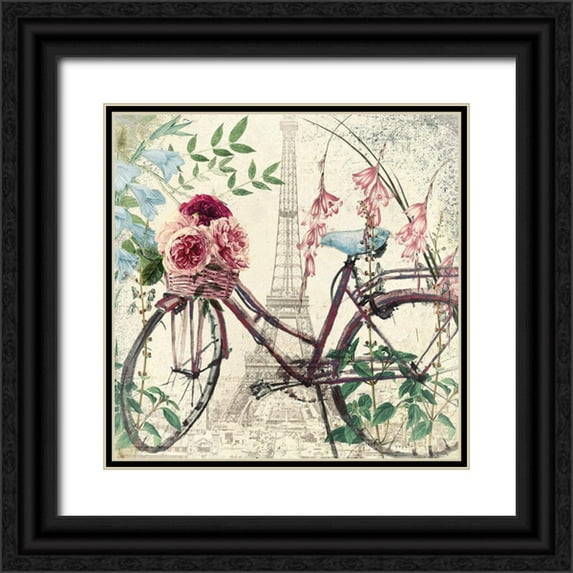 Sophie 6 20x20 Black Ornate Wood Framed with Double Matting Museum Art Print Titled - Riding Through Paris