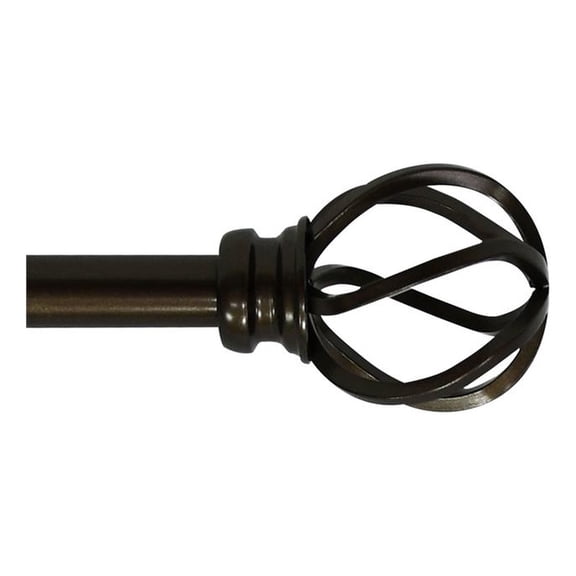 Sophie Adjustable Single Curtain Rod 28" to 48"-Bronze