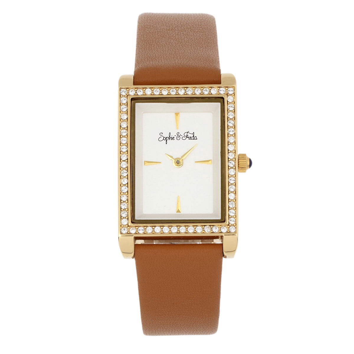 Sophie and Freda Wilmington Leather-Band Watch w/Swarovski 