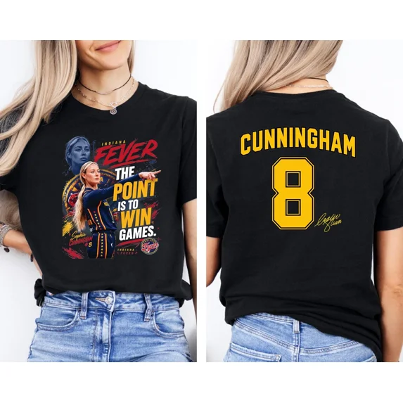 Sophie Cunningham Indiana Fever Point To Win Games T-shirt,Black Color,Size XL