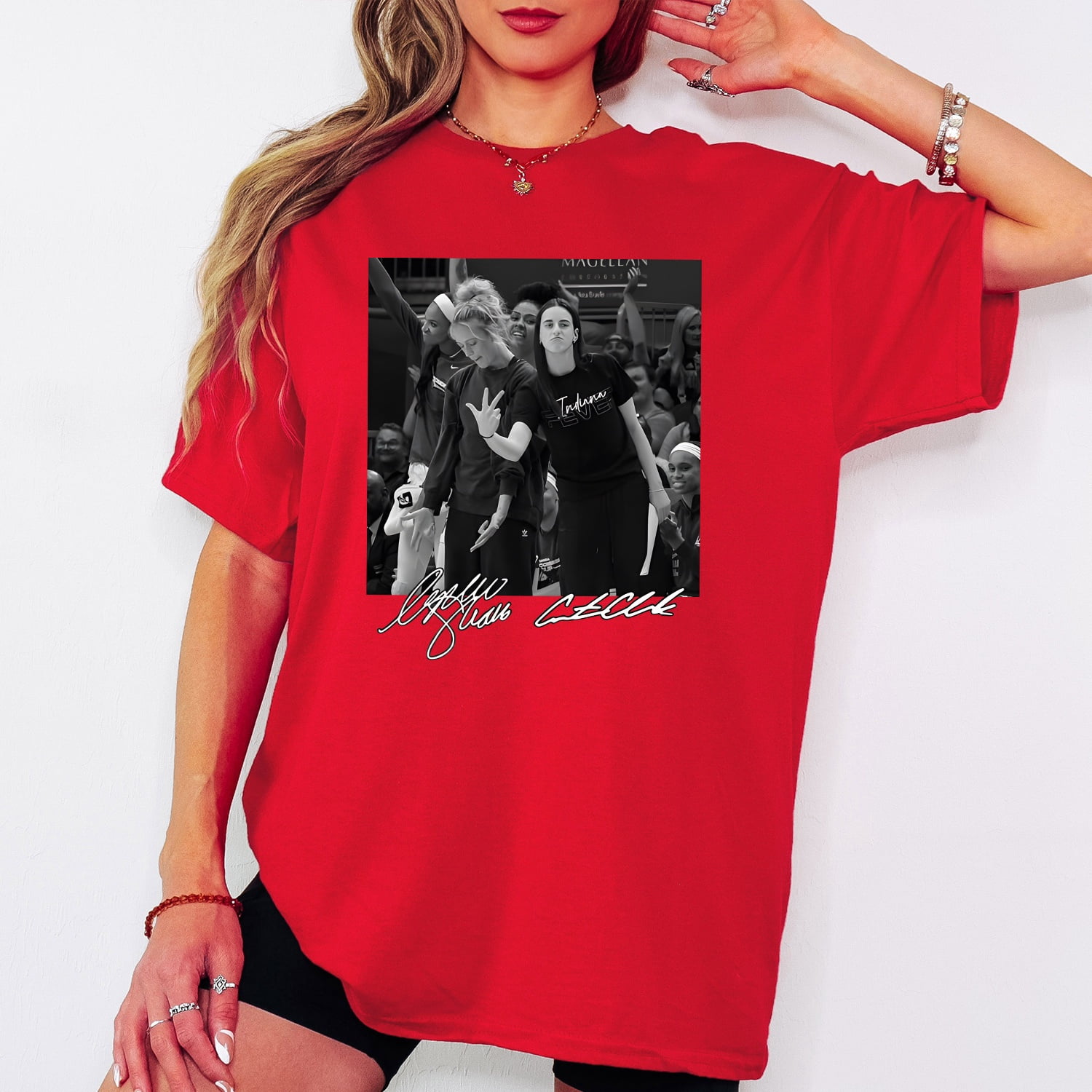 T-shirt Vintage Sophie Cunningham X Caitlin Clark - Motif Graphique, Coton, Taille XL, Fait Main Aux USA