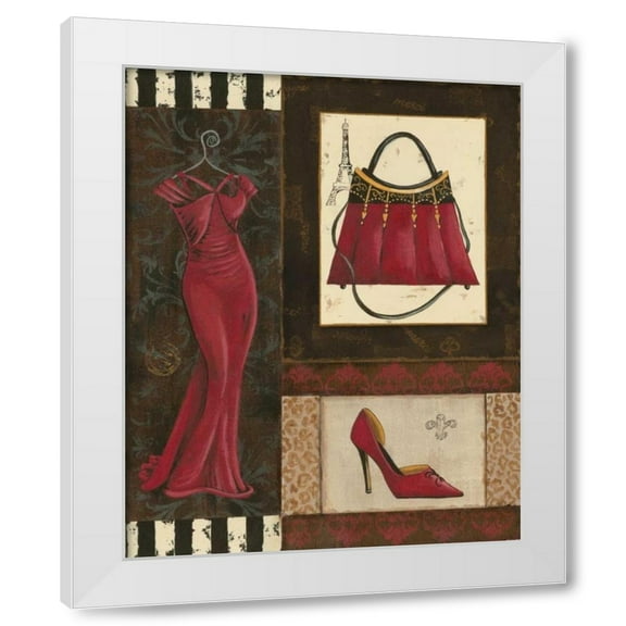 Sophie Devereux 12x14 White Modern Wood Framed Wall Art Titled - Fashion Collage I