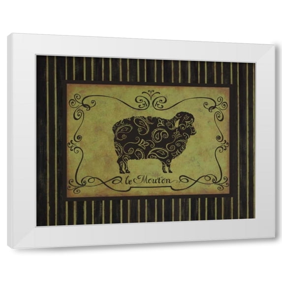 Sophie Devereux 18x15 White Modern Wood Framed Wall Art Titled - le Mouton