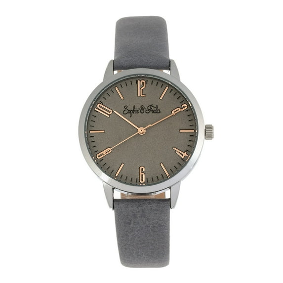 Sophie & Freda SAFSF4902 Sophie & Freda Vancouver Leather-Band Womens Watch, Grey