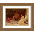 thumbnail image 1 of Sophie Gengembre Anderson 2x Matted 24x20 Gold Ornate Framed Art Print 'When The Heart Is Young', 1 of 2