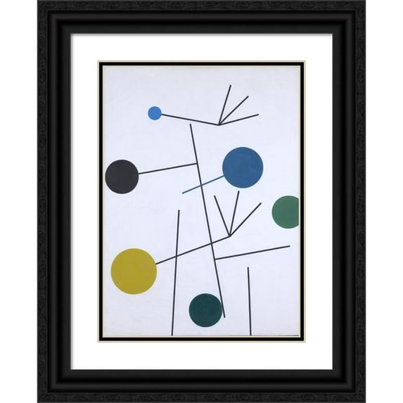 Sophie Taeuber-Arp 14x18 Black Ornate Wood Framed Double Matted Museum Art Print Titled - Rising, Falling, Clinging, Flying (1934)