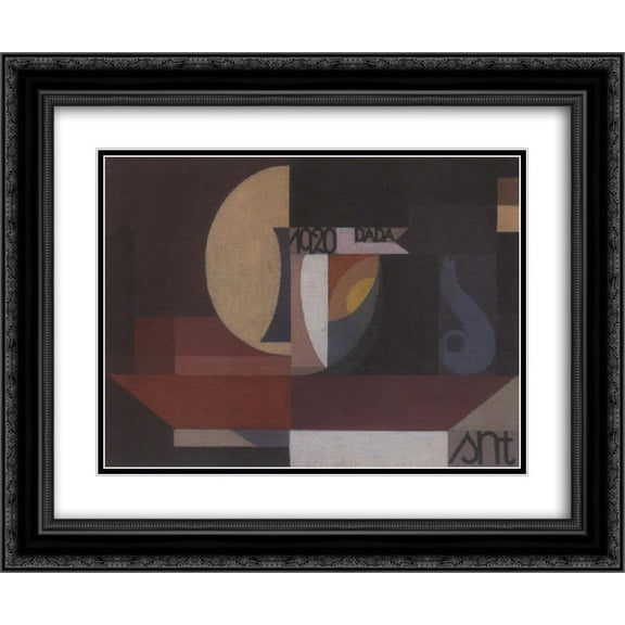 Sophie Taeuber Arp 2x Matted 24x20 Black Ornate Framed Art Print 'Composition Dada'