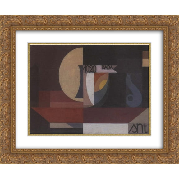 Sophie Taeuber Arp 2x Matted 24x20 Gold Ornate Framed Art Print 'Composition Dada'