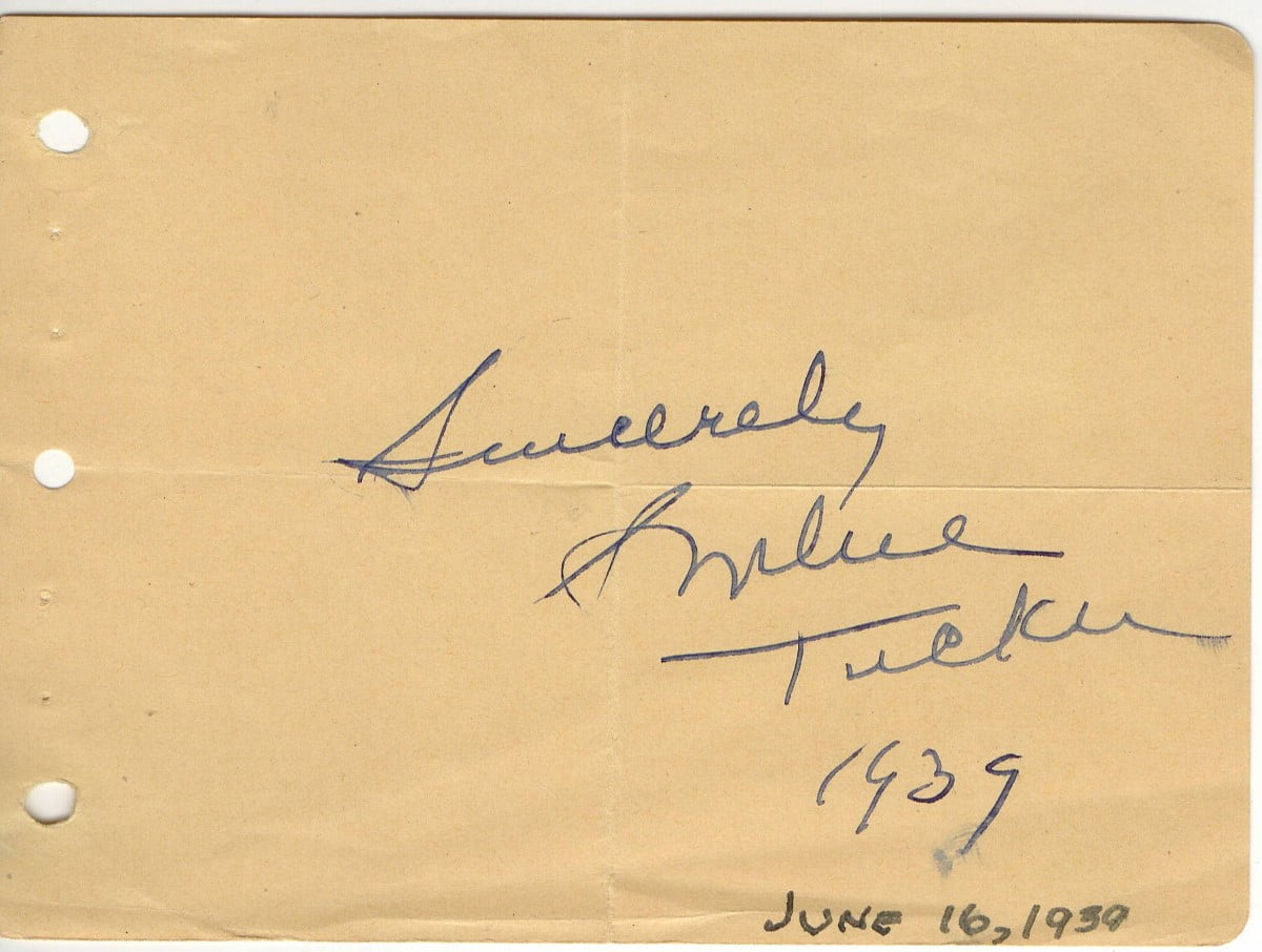Sophie Tucker Signed Autographed Paper Cut Signature Singer Actress JSA ...