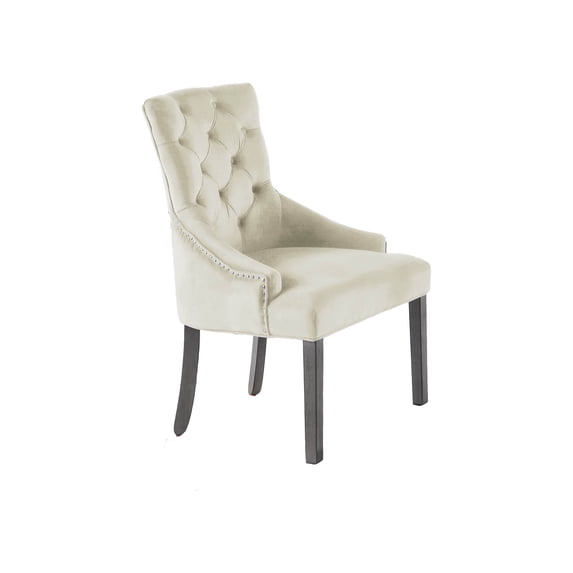 Sophie Velvet Upholstered Dining Chairs in Beige (Set of 2)