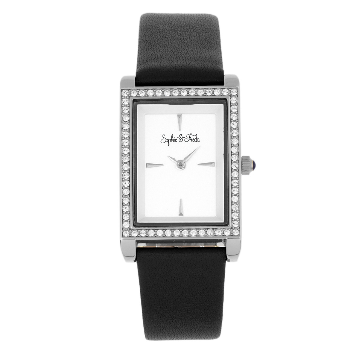 ?Sophie & Freda Women\'s Wilmington Watch Never Worn Works Tested New Battery. Sophie and Freda Wilmington Leather-Band Watch w/Swarovski  main image 3