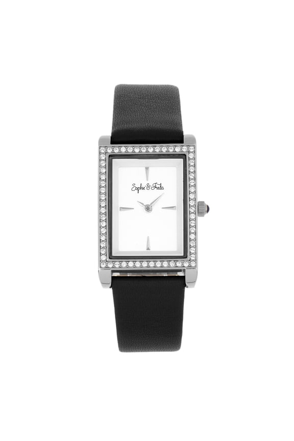 Wilmington Leather-Band Watch w/Swarovski Crystals