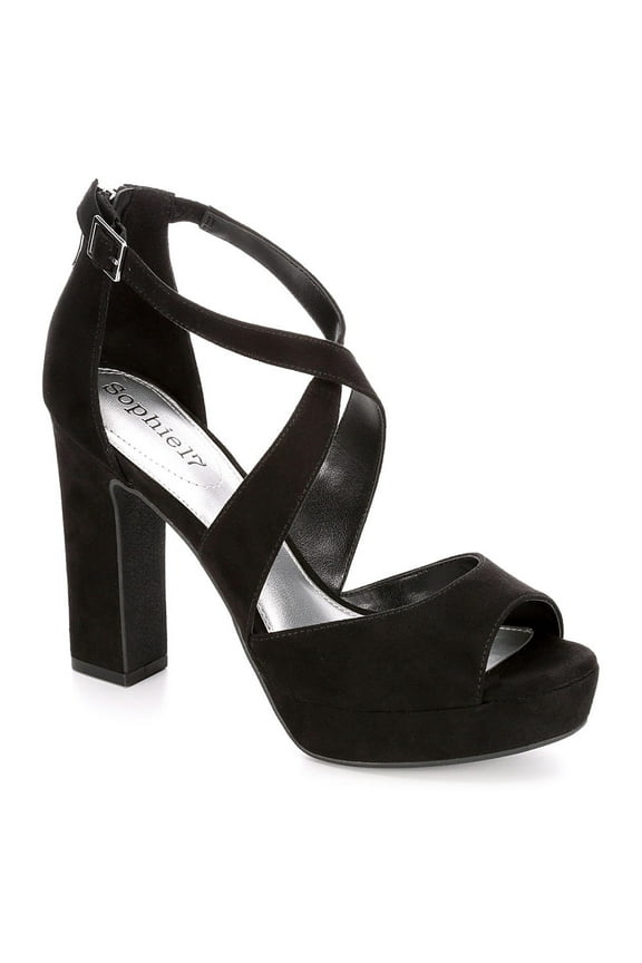 Womens Vanessa Platform Sandal Shoes, Black, US 8.5