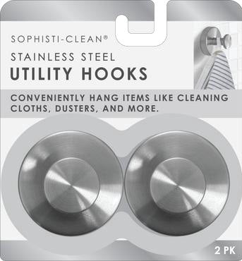 Sophisti-Clean Stainless Steel Utility Hooks, 2 Pack