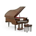 thumbnail image 1 of Sophisticated 22 Note Miniature Musical Hi-Gloss Brown Grand Piano with Bench - Traumerei (Robert Alexander Schumann), 1 of 2