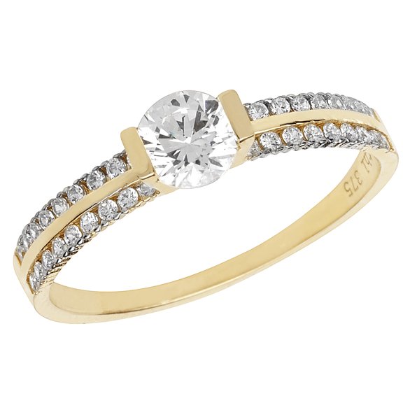 Sophisticated 9k Gold Women Ring with Cubic Zirconia/CZ