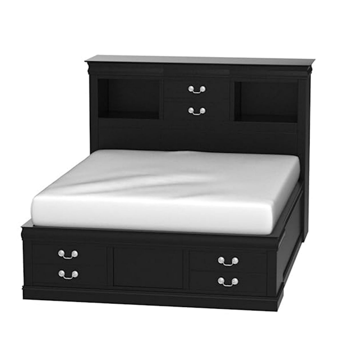 Sophisticated And Spacious Queen Size Storage Bed, Black Saltoro
