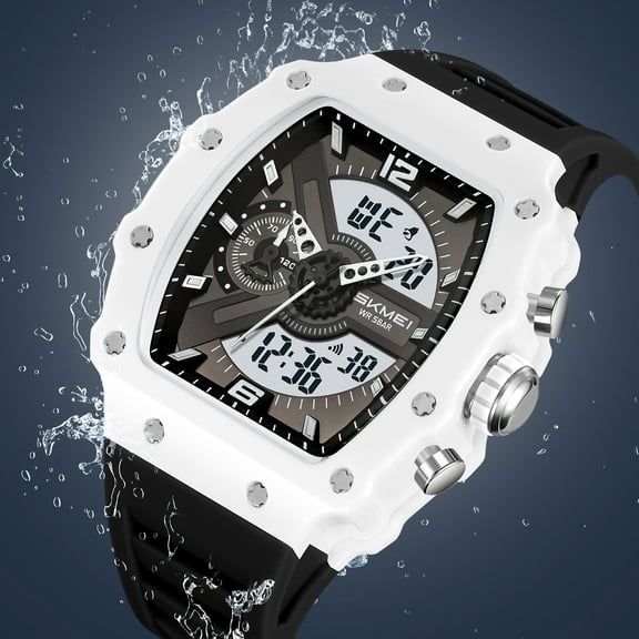 Sophisticated Barrel-Shaped Men's Quartz Chronograph Watch - Large Face with Subdials, Waterproof for Business Casual