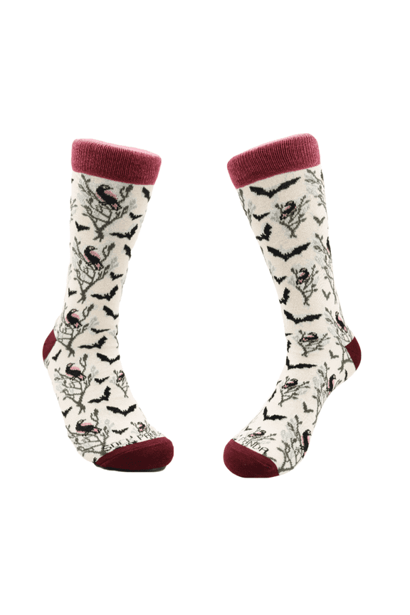 Sophisticated Bat & Birds Socks - (Adult Medium - Women's Shoe Sizes 5-10)