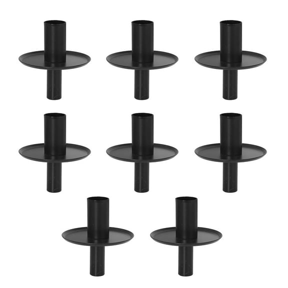 Sophisticated Bottle Candlestick Holder Set 4/8Pcs Black Metal Taper Stand for Wine Bottle Toppers Table Decors