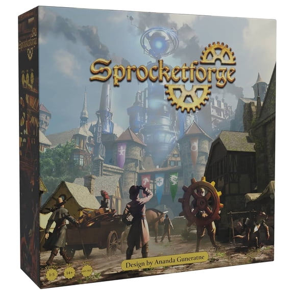Sophisticated Cerberus Games: Sprocketforge - First Edition, Fantasy Board Game, Engine Building, Resource Management, 3D Gears, Ages 14+, 1-5 Players