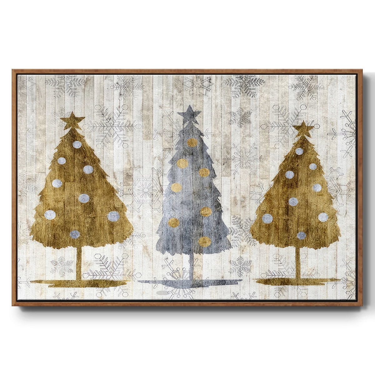 Sophisticated Christmas Collection A - Framed Gallery Wrapped Holiday Canvas - 17 x 25 - Rosewood Frame