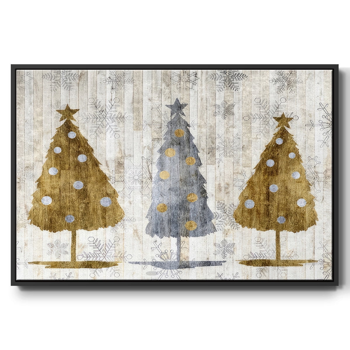 Sophisticated Christmas Collection A - Framed Gallery Wrapped Holiday Canvas - 27 x 41 - Black Frame