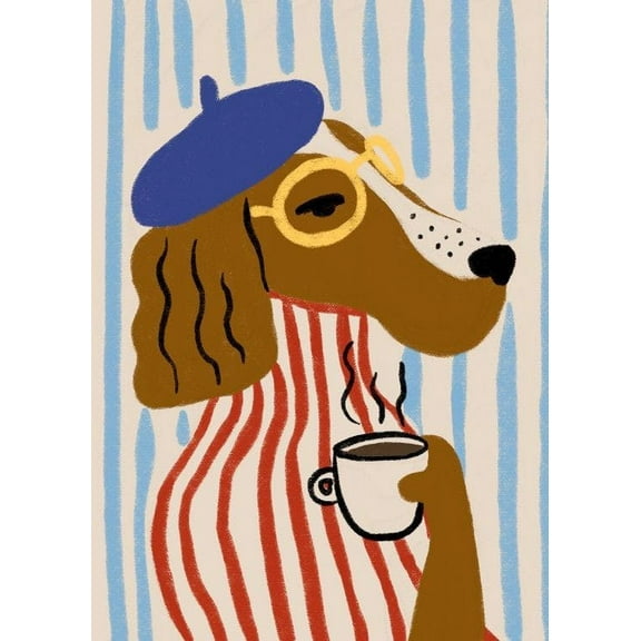 Sophisticated Dog Print Wall Art, Modern Wall Decor For Living Room Bedroom, 8x12 UNFRAMED