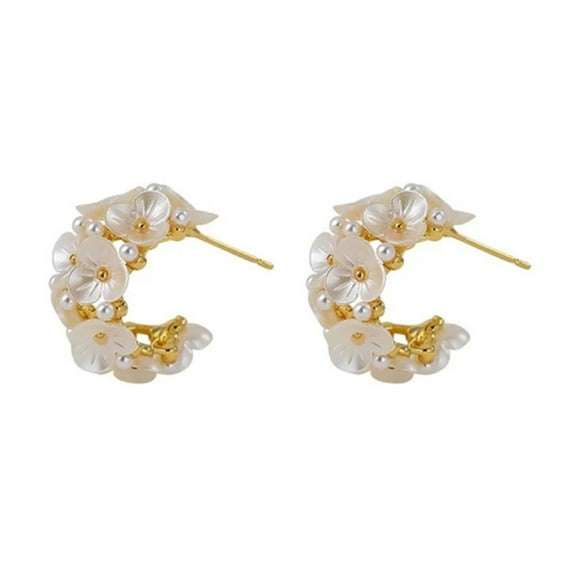 Sophisticated Earrings Ear Jewelry Flower Studs Earrings Unique Ear Pendant Alloy Texture Ear Pin for Fashion Lover
