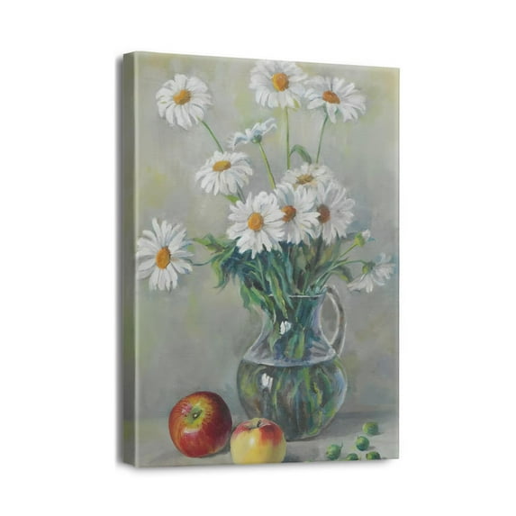Sophisticated Flower Picture Decor: Canvas Wall Art Perfect for Bedroom or Bathroom - 12x16in.
