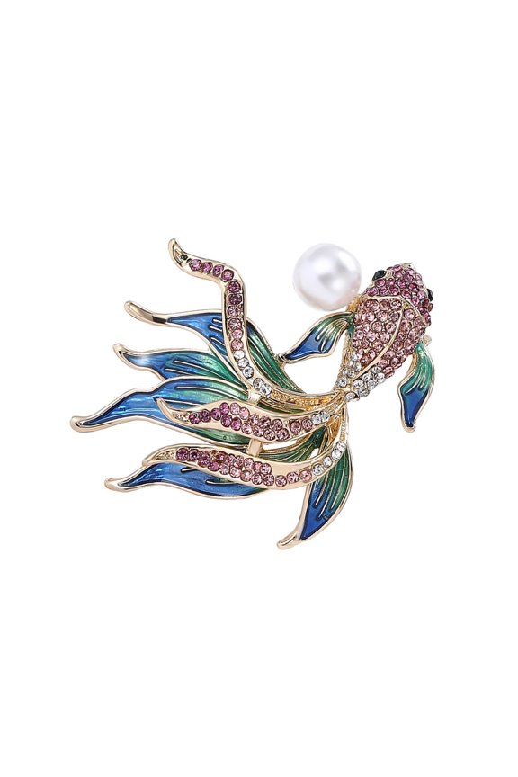 Sophisticated Goldfishing Lapel Pin in Sturdy Alloy Easy to Wear for Parties Supplies and Stage Performances Accessory