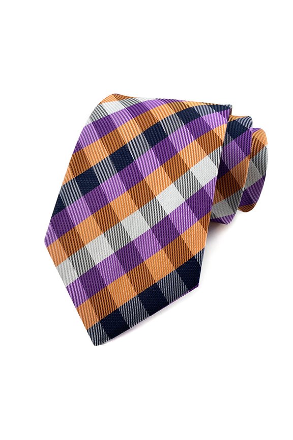 Sophisticated Men's Classic lattice Tie Single Pack, Featuring a Luxurious Silk Polyester Fabric and a Detailed Woven Jacquard Stripe Design Ideal for Professional Business Wear