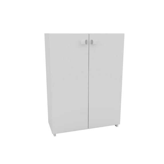 HomeRoots Furniture Sophisticated "Z" Shoe Closet with 8 Shelves in White (250816)