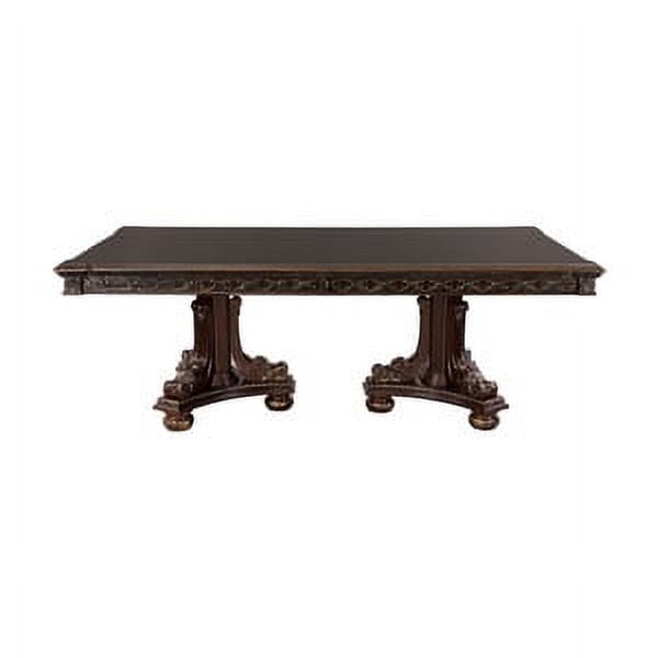 "Sophisticated OldWorld Dining Set with Cherry Finish and Inlay