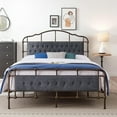 thumbnail image 1 of Sophisticated Platform Bed Frame with Boucle Fabric Headboard, Complete with Headboard, Footboard, and Under-Bed Storage, Wood Slat Support, No Box Spring Required, Simple Assembly, 1 of 9