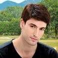 thumbnail image 1 of Sophisticated Short Straight Wig 25cm Handsome Style European Fashion Full Head Hairpiece for Men, 1 of 7