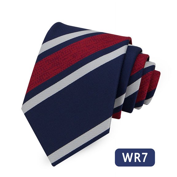 Sophisticated Stripes Men's Classic Formal Tie One Pack, Made with a Luxurious Silk Polyester Fabric Presenting a Precise Woven Jacquard Pattern for Corporate Dress Codes