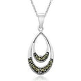 thumbnail image 1 of Sophisticated Teardrop Vintage Art Deco Marcasite and Sterling Silver Necklace, 1 of 5