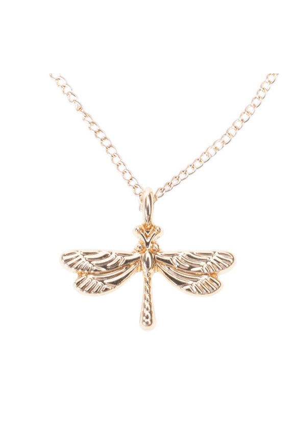 Sophisticated Women's Dragonflies Pendant Necklace Fashionable Charm Necklace with Zircon Detailing Chain Included