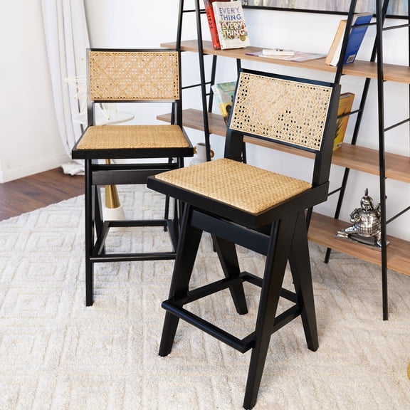 Sophisticated and Cozy Design - Elevate Home Bar Ambiance with Rattan Stools