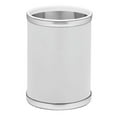 thumbnail image 1 of Sophisticates White W/ Brushed Chrome 10.75 Inches Rd. Waste Basket, 1 of 3