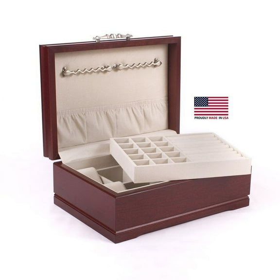 Sophistication Jewel Chest, Solid American Cherry Hardwood w/Rich Mahogany Finish